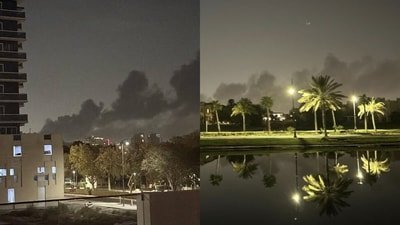 Authorities have not confirmed whether the explosions in Dubai were caused by an attack or an industrial accident. (X/@clashreport)